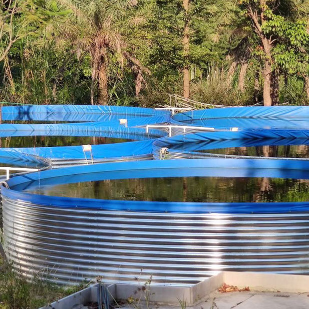 Large 100,000 Litre Galvanized Steel Commercial Fish Tank For Farm  Irrigation Fish Breeding